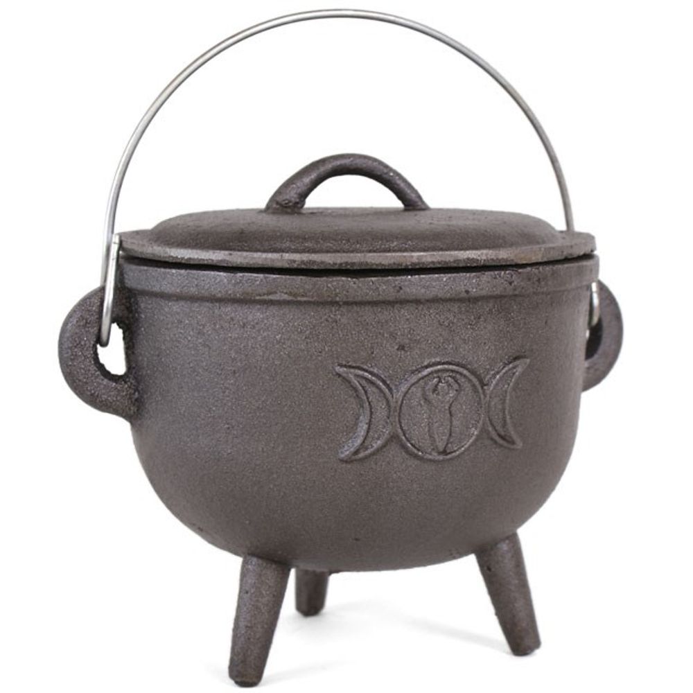 15cm Cast Iron Cauldron With Triple Moon From Witch, Please!