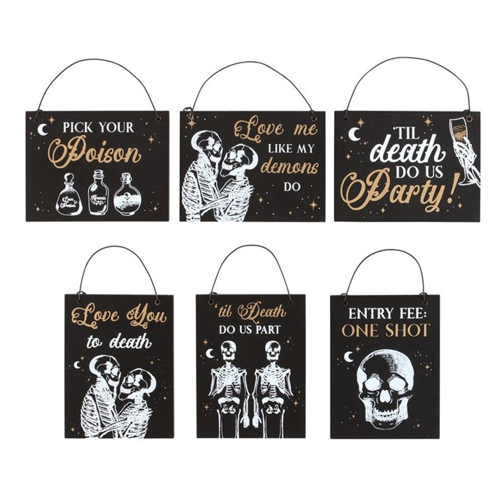 Set of 12 Til Death Do Us Party Mini Signs From Witch, Please!