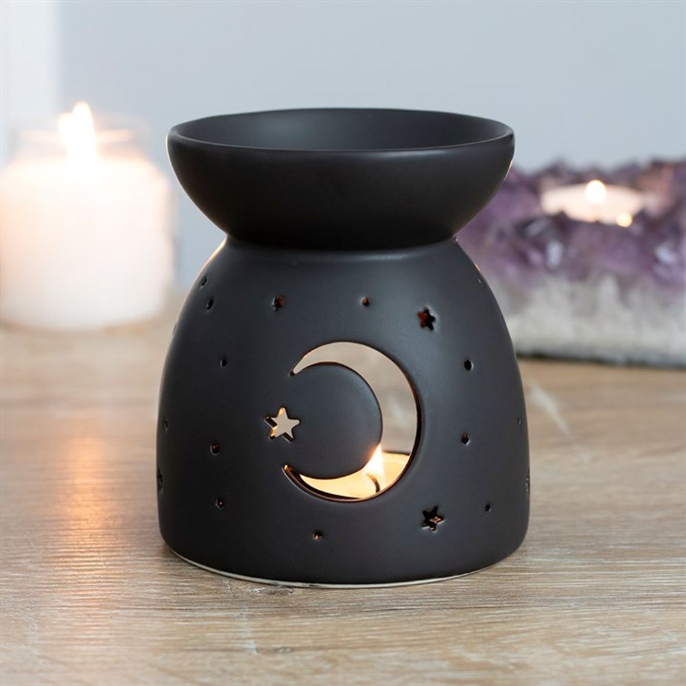 Black Mystical Moon Cut Out Oil Burner From Witch, Please!