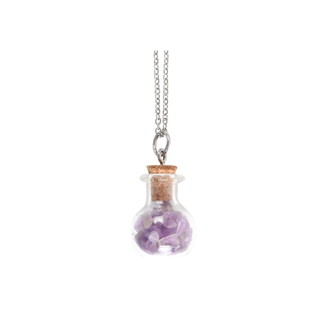 Calming Amethyst Crystal Chip Potion Bottle Necklace From Witch, Please!