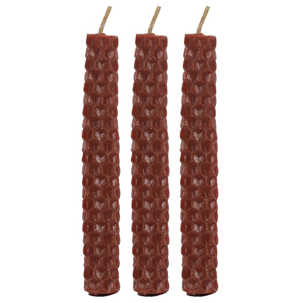 Set of 6 Brown Beeswax Spell Candles From Witch, Please!