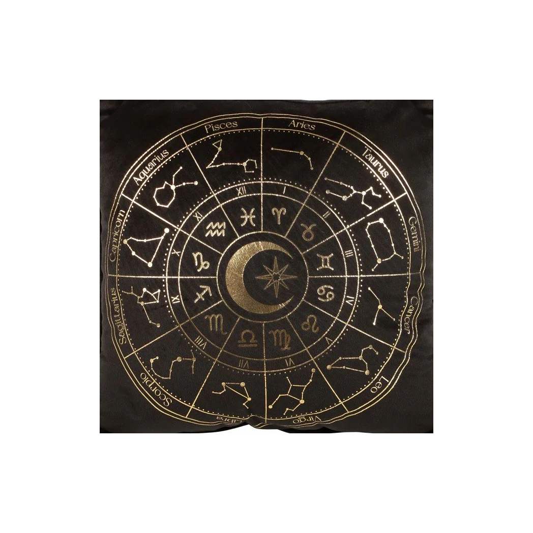 35cm Square Black Astrology Wheel Cushion From Witch, Please!