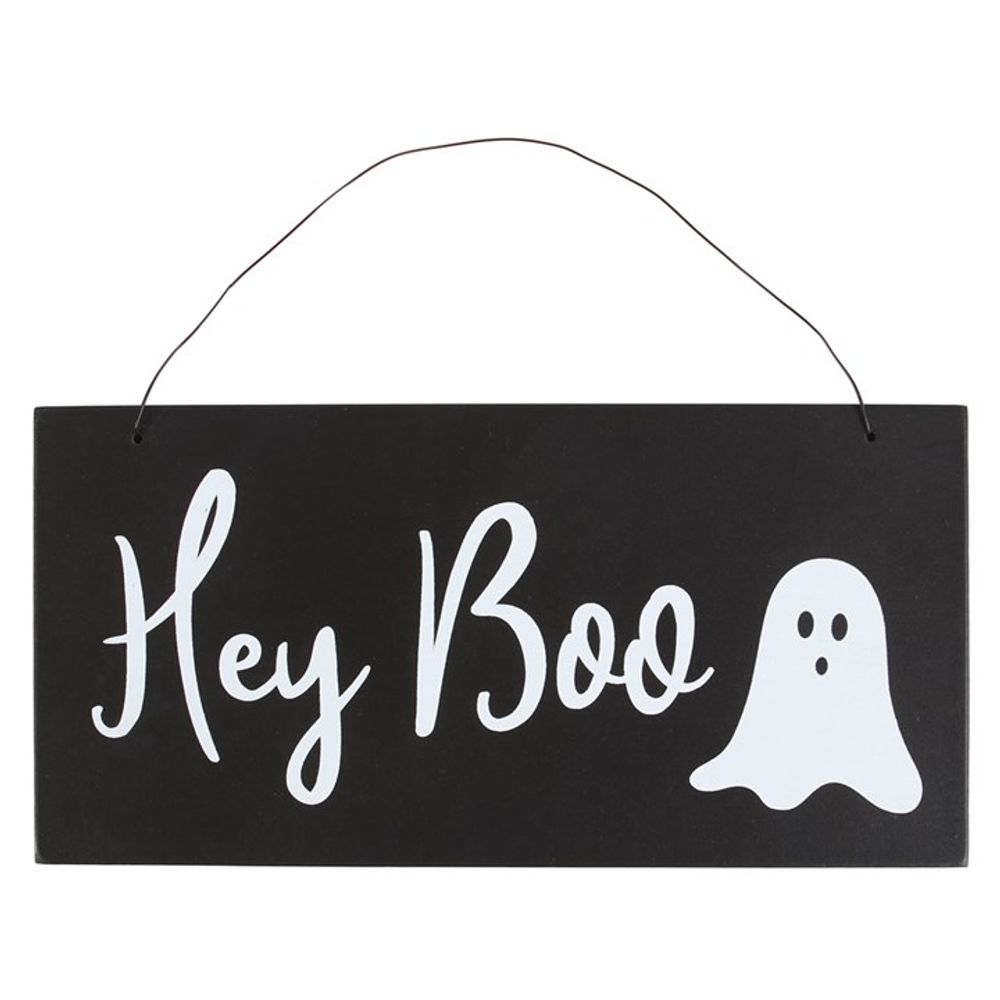 Hey Boo Hanging Sign From Witch, Please!