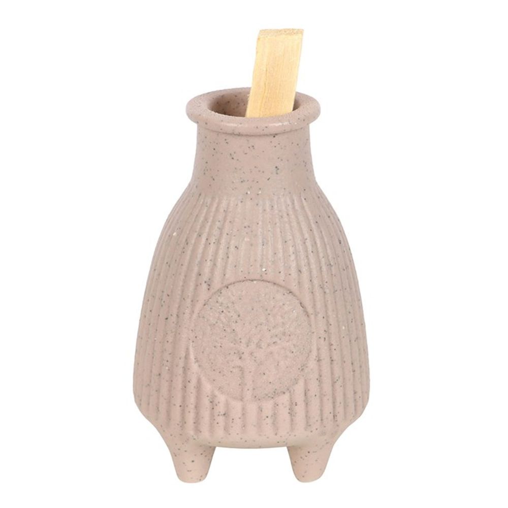 Greige Ribbed Palo Santo Burner From Witch, Please!