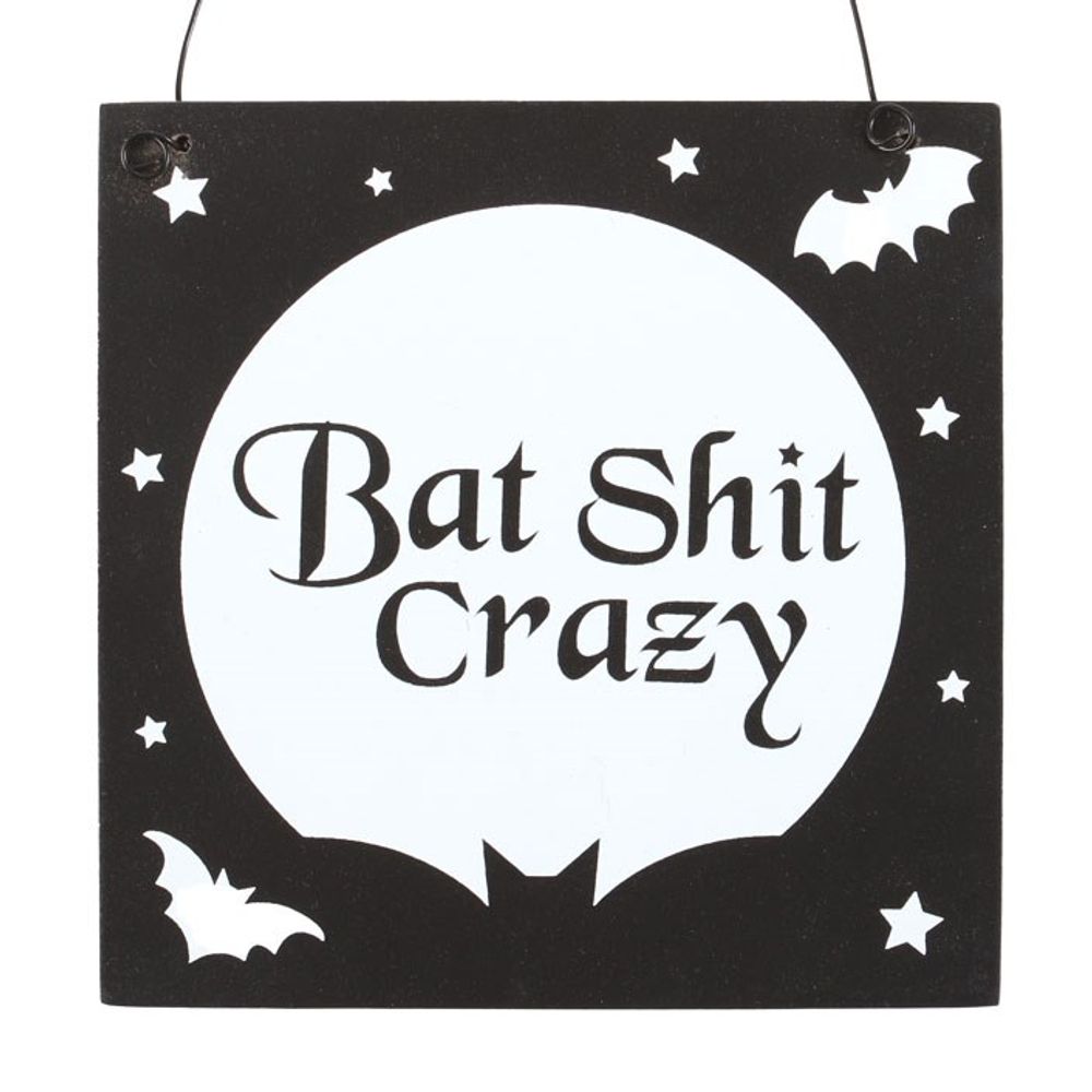 10cm Bat Shit Crazy Hanging Sign From Witch, Please!