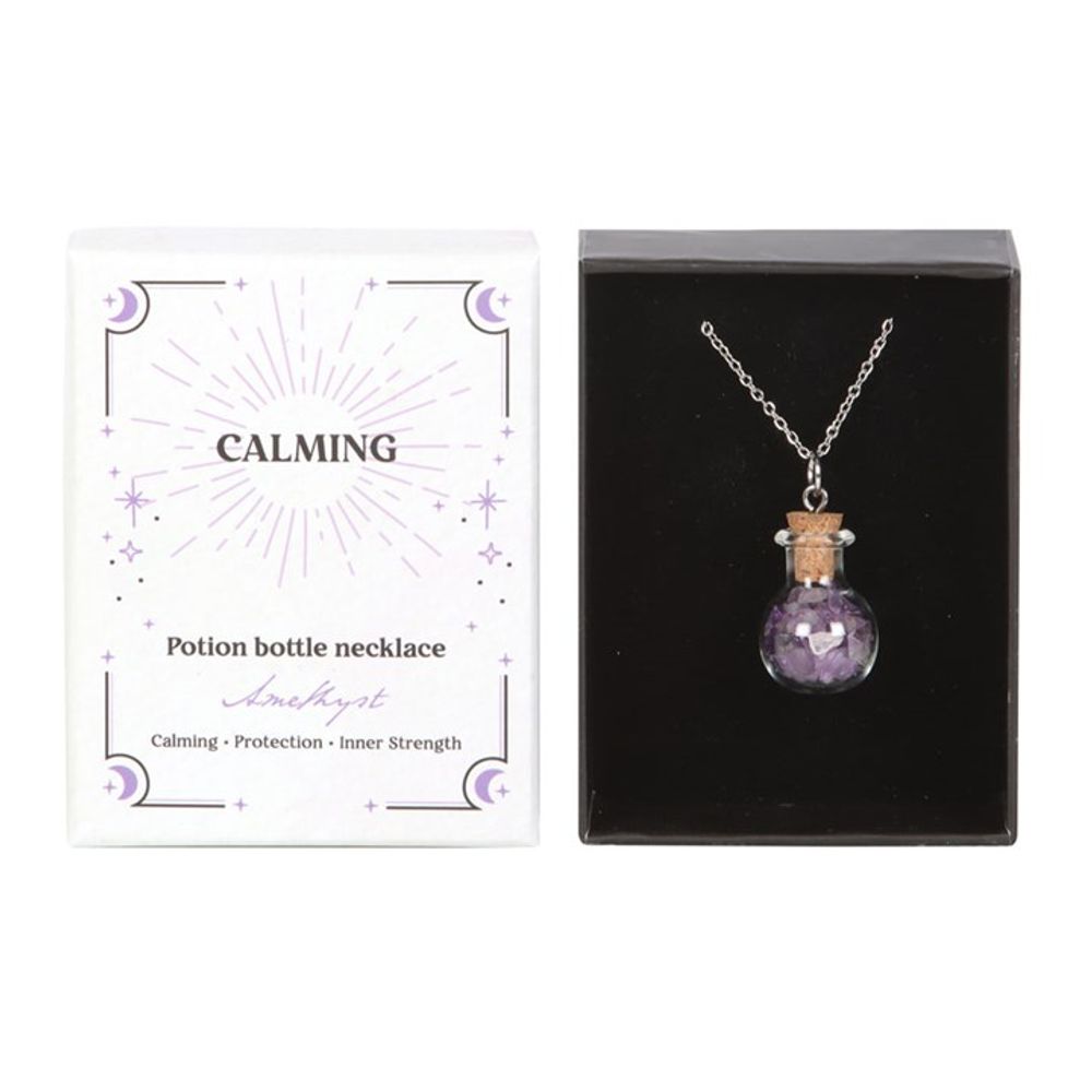 Calming Amethyst Crystal Chip Potion Bottle Necklace From Witch, Please!