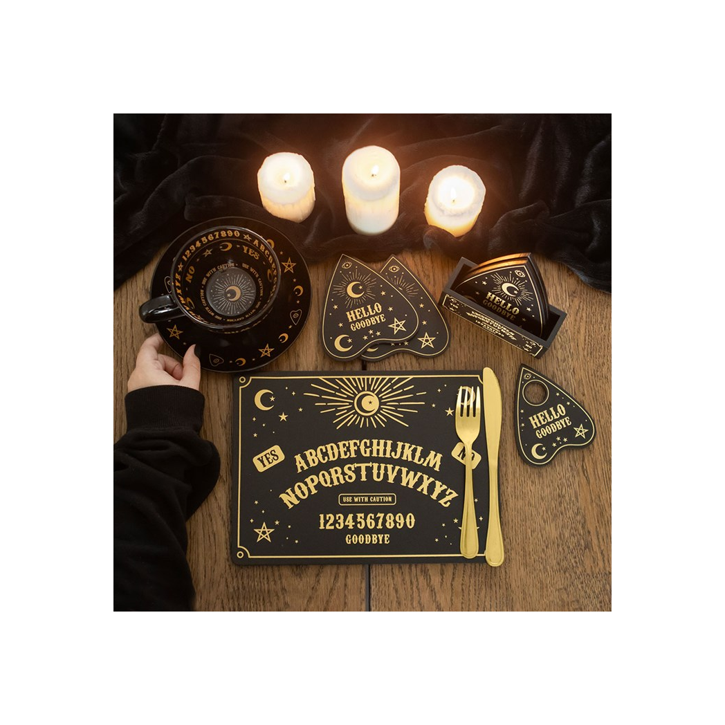 Black Talking Board Planchette Coaster Set From Witch, Please!