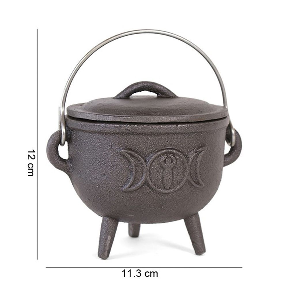 11cm Cast Iron Cauldron With Triple Moon From Witch, Please!