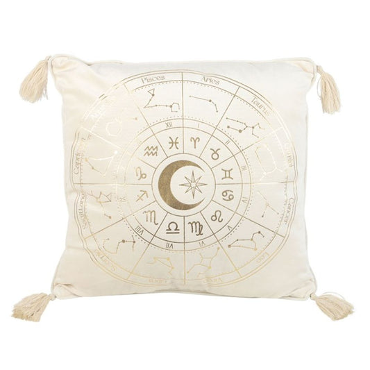 35cm Square Off White Astrology Wheel Cushion From Witch, Please!